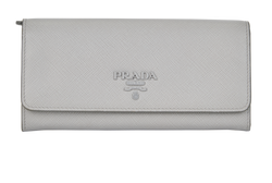 Prada Continental Flap Wallet, Saffiano, Grey, 62 B, 3*